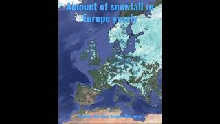 Amount of snowfall in Europe monthly