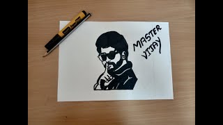 how to draw master vijay.Thalapathy drawing tutorial.TRIBUTE TO THALAPATHY VIJAY.