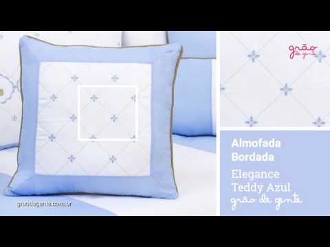 Almofada Bordada Elegance Teddy Azul | Ref: 59193