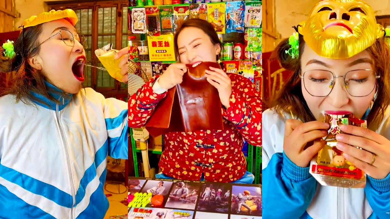 還記得童年的小賣舖嗎？你們吃了辣條怎麼解辣呀？二妮用冰袋老闆娘竟然吃果丹皮！ #童年小賣店#懷舊鋪子#懷舊點心#童年點心#8090後