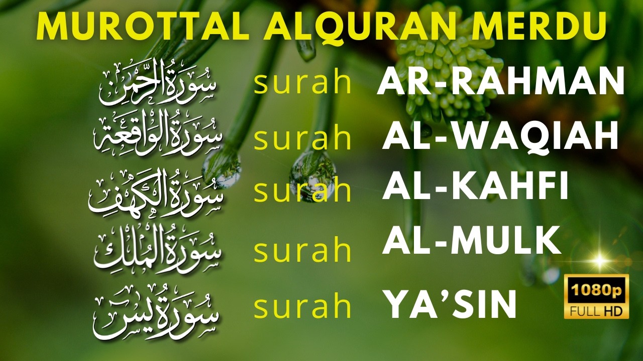 Murottal Pagi AlQuran Merdu | Surat Al Waqiah, Al Kahfi, Ar Rahman,Yasin, Al Mulk, Buat Hati tenang
