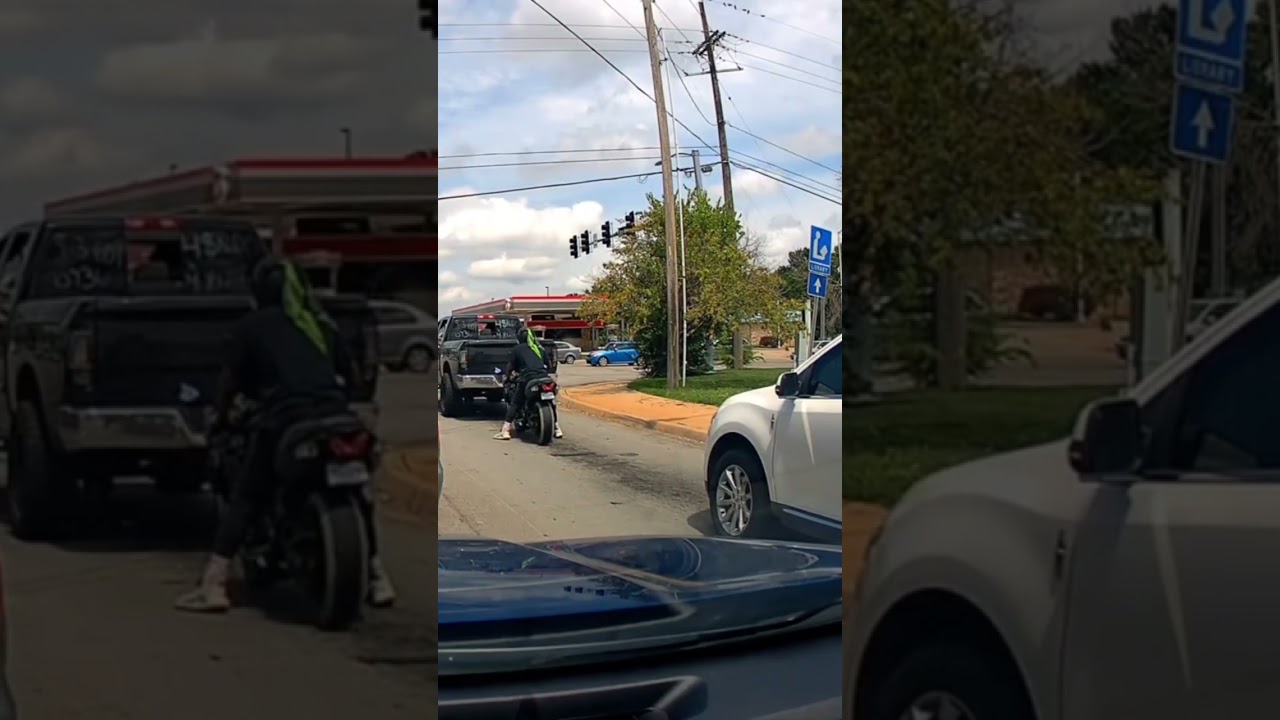 Байкер-идиот получает мгновенную карму 