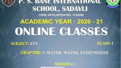 CLASS – 1ST , SUBJECT – EVS , CHAPTER -  5 (WATER, WATER, EVERYWHERE) , SESSION – 1