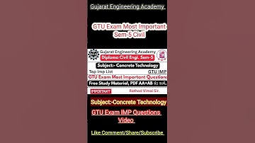 📘Concrete Technology🔥 | Diploma CivilSem-5 💯| GTU IMP Questions 2025✅ | Free Study Material📂 #gtuimp