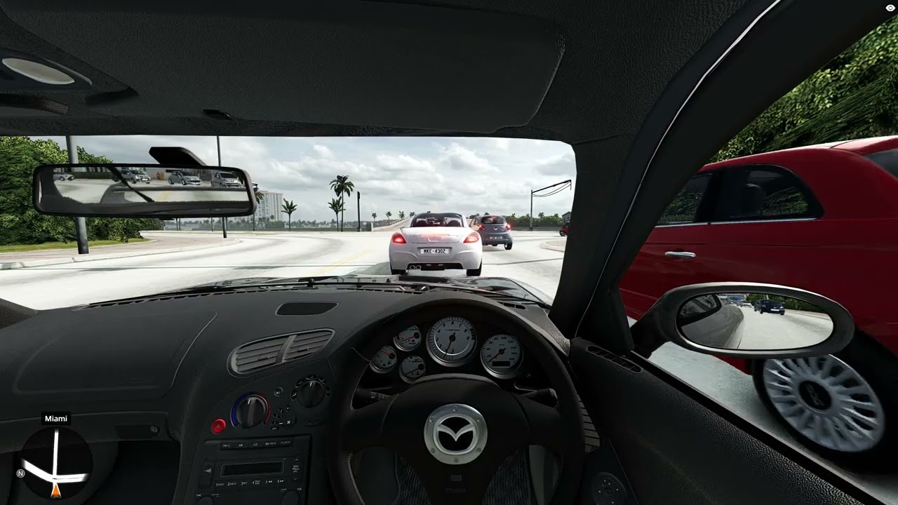 BeamNG Mazda RX7 in Miami! Nice drive