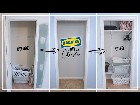 small-bedroom-closet-diy-makeover-|-ikea-algot-closet-installation-|-small-guest-closet-organization