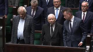 Reakcje na wystąpienie Donalda Tuska. Hymn. Kaczyński o niemieckim agencie