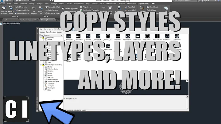 AutoCAD Design Center: Copy Styles, Linetypes, Blocks from one drawing to another