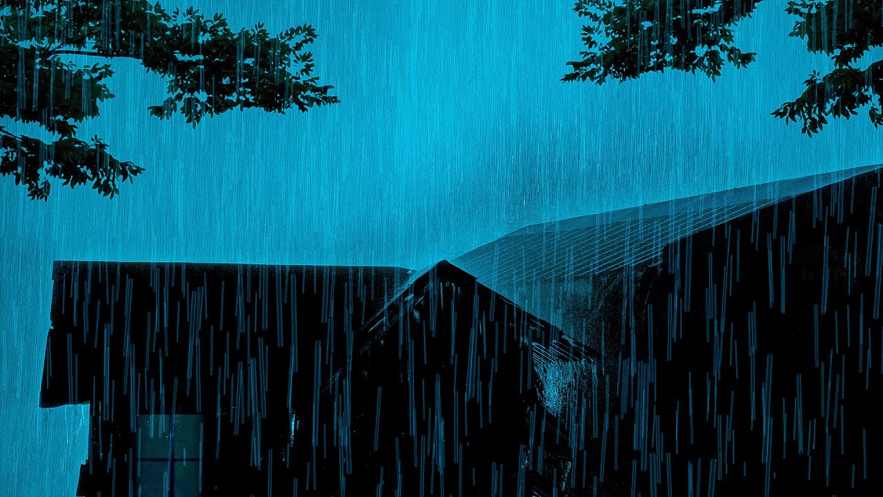 Погрузитесь в глубокий сон 🌧️ Проливной дождь на металлической крыше с раскатами грома