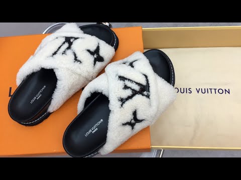 vuitton fluffy slippers