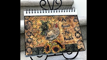 Mixed Media Art Journal Tutorial- NAPKIN JOURNAL- Match Stencils and Napkins