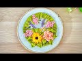 Ribbon Embroidery Craft With Design of Circle Shape Flower