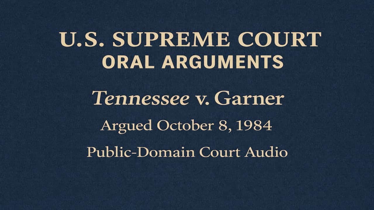 Tennessee v. Garner — U.S. Supreme Court Oral Arguments - YouTube