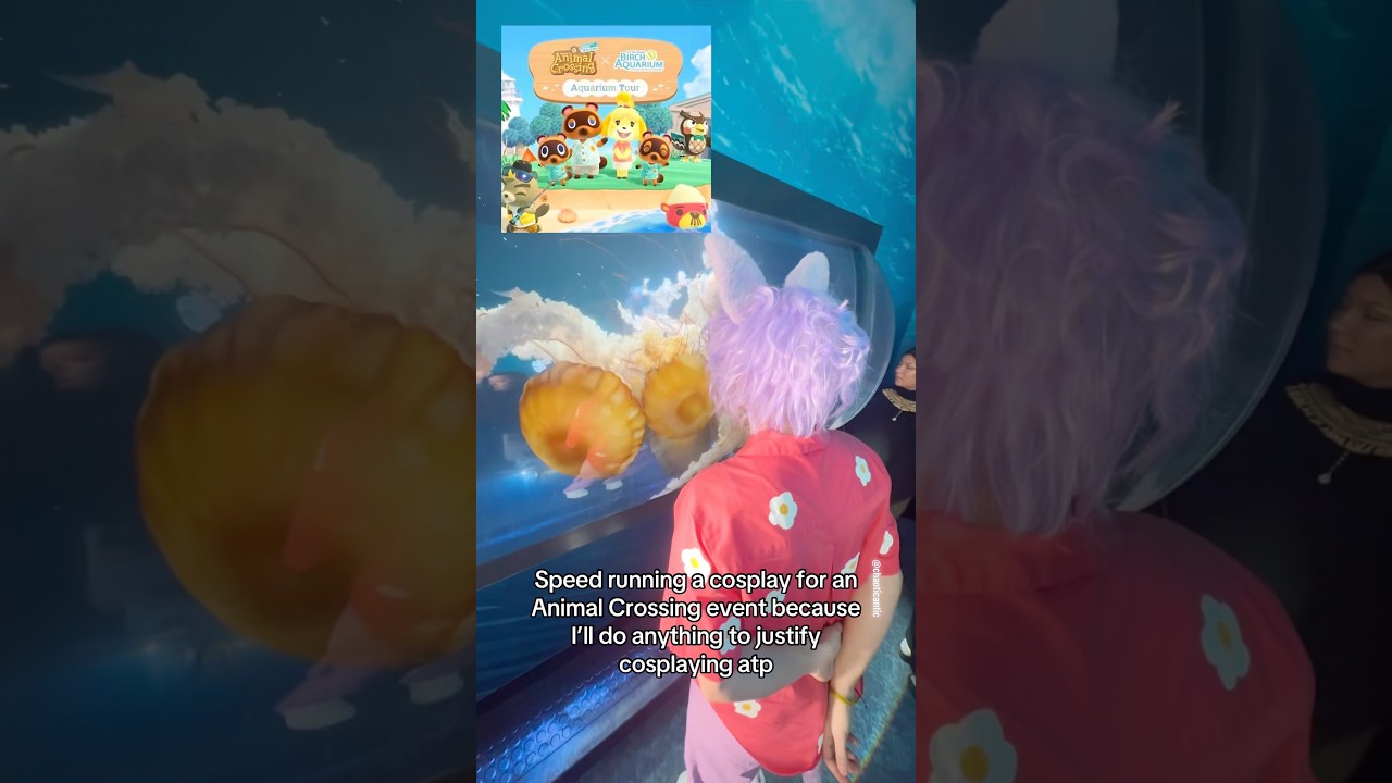Cosplaying at the aquarium 🐟 #animalcrossing #animalcrossingnewhorizons #aquarium  #cat #cosplay