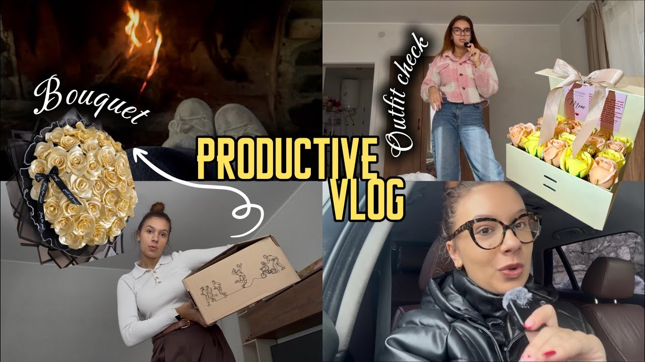 Влог | Продуктивни дни - правя сатенени рози, учене и малко релакс пред камината 
