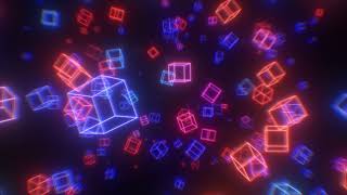 Ultraviolet 3D Neon Laser Cubes And Retro 80s Synthwave Glow Lights Looped Video