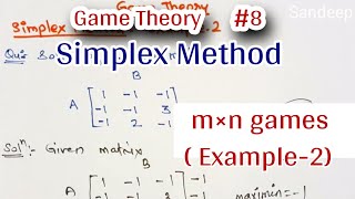 simplex method | game theory | example 2
