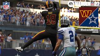 Madden 27 Stefon Diggs Commanders vs Dallas Cowboys Simulation Updated Rosters 2026 Game Play