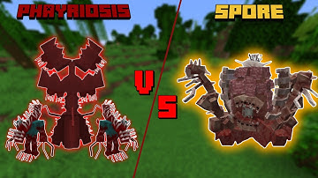 Minecraft Infection Mod Battle : Phayriosis Parasite Infection vs Fungal Infection Spore