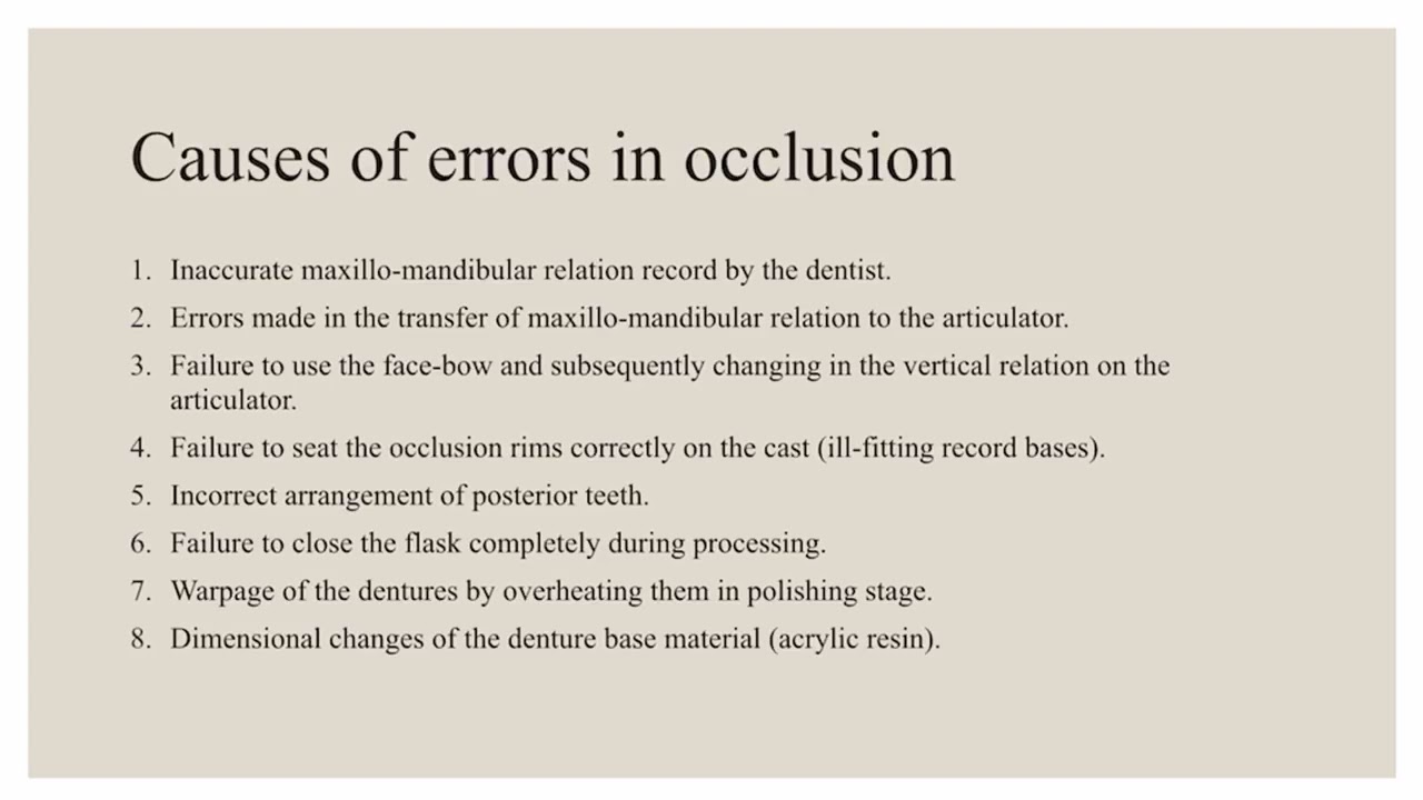 2-15 Prosthodontics, Occlusal Correction.