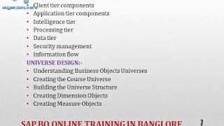 Sap BO online training classes in CANADA,PUNE