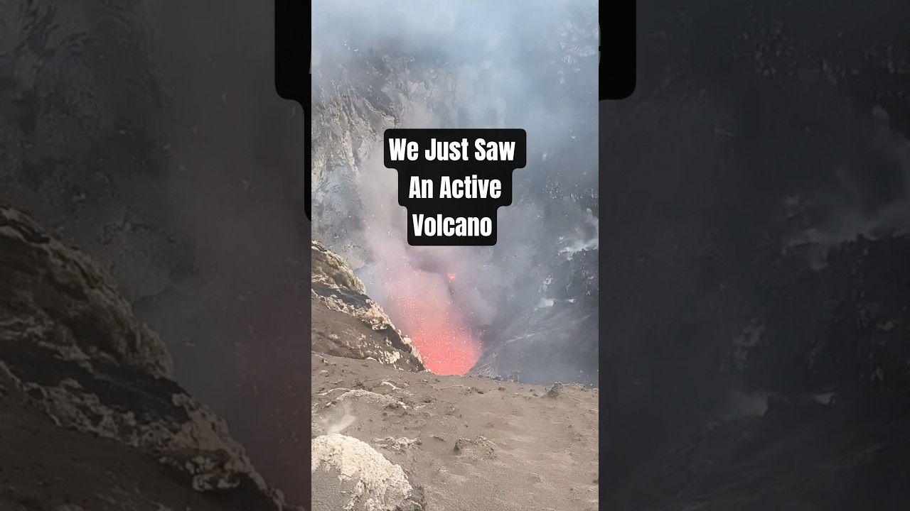 ⁣🌋🇻🇺 We Walked Around the Edge of an Active Volcano