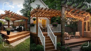 PERGOLA DESIGN FOR COVERED DECK IDEAS | HOW TO BUILD OUTDOOR DECKS PERGOLA WITH ROOF INSPIRATION