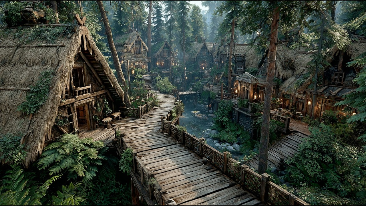 The Woodland Crossing of Lantern Hearths | Medieval Fantasy Music & Animated Ambience