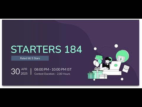 Codechef Starters 184 contest solutions | Live Stream | all solution ...
