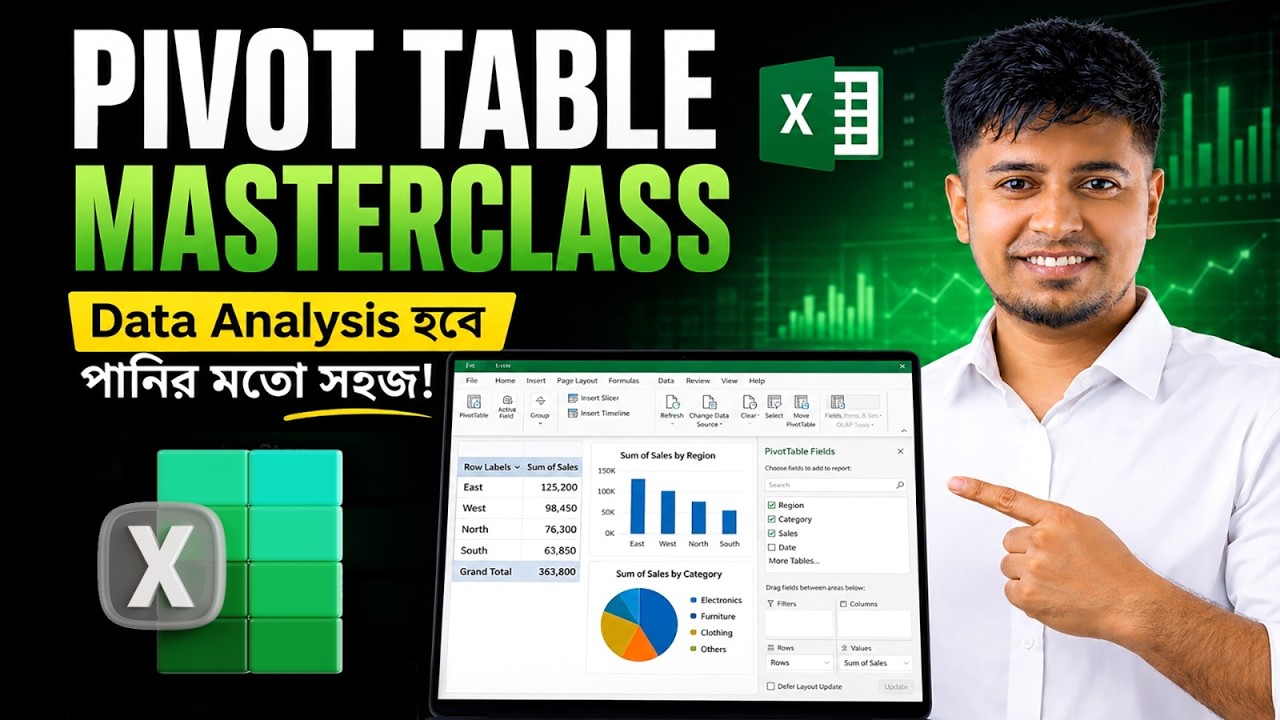 Data Analysis সহজ করুন Pivot Table দিয়ে | MS Excel Pivot Table ...