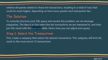 Solve the Inner Join Limit Issue in SQL to Fetch Multiple Queries for Transactions