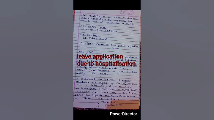 # leave application#  due to hospitalation #youtubeshort #englishlanguage #englishgrammar #you tube