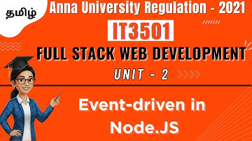 Event- Driven Models in Node JS in Full Stack Web Development in tamil||IT3501||Unit-2||AU.