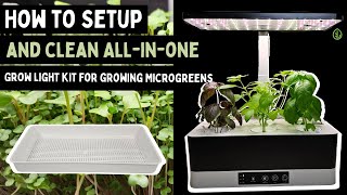 How to Setup & Clean All-In-One Grow Light Tray Kit for Microgreens | Hydroponic | Countertop Garden