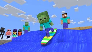 Monster School : FUNNIEST SURFING - Minecraft Animation
