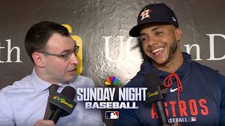 Jeremy Pena: 'Special to watch' Yordan Alvarez (FULL INTERVIEW) | Sunday Night Baseball | MLB on NBC
