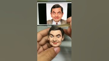 Mr Bean face sculpture/clay / personalized bobblehead  Mr Bean Office