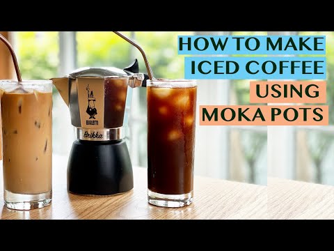 EASY ICED AMERICANO & ICED LATTE USING MOKA POT: HOW TO USE A 4-CUP MOKA POT TO MAKE 2 ICED COFFEE 🥤