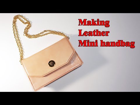 25 [LeatherCraft] Making Mini Handbag Ver3 / [가죽공예] 가죽 미니 핸드백 만들기 Ver3 / Free pattern