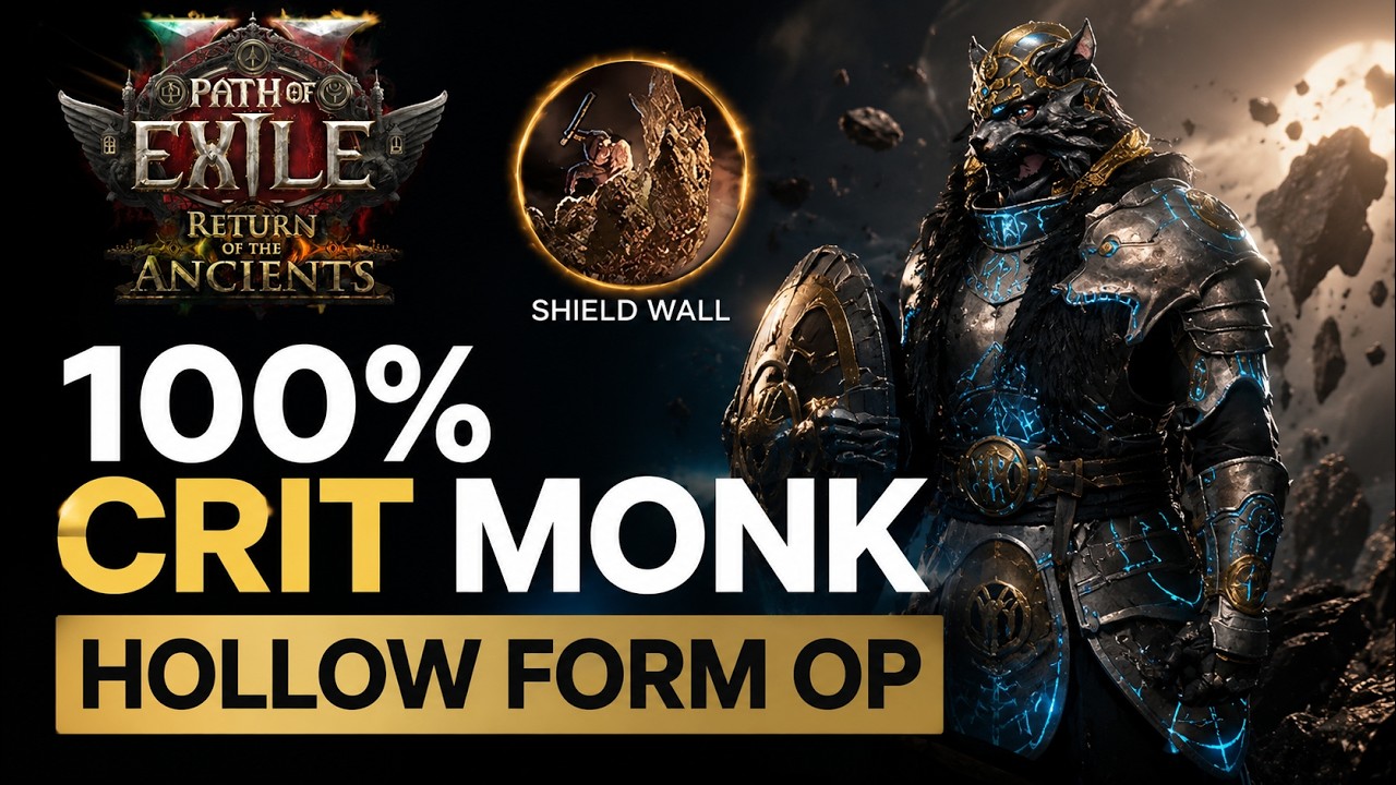 PoE 2 Endgame Monk Build | Hollow Form + Shield Wall Permanent Crits