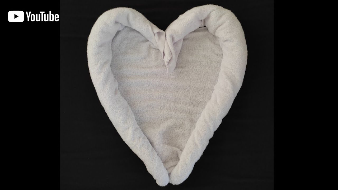 How to make towel heart towel art towel folding YouTube