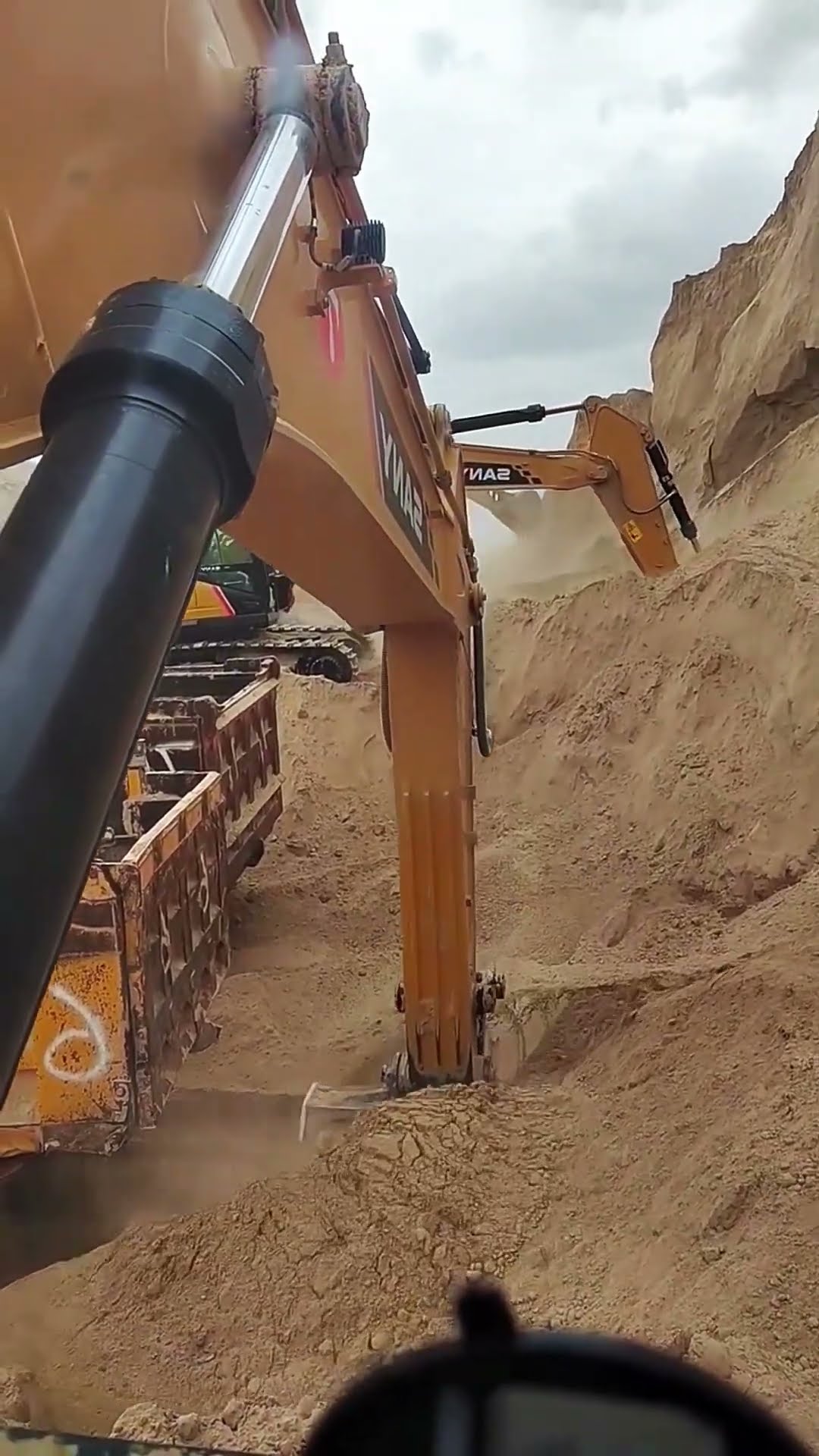 Sediment hill loading process- Good tools and machinery make work easy