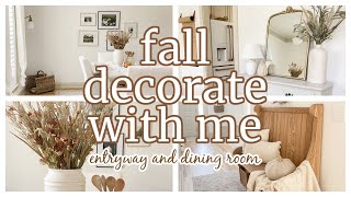 ENTRYWAY + DINING ROOM FALL DECORATING IDEAS 2022 | FALL DECORATE WITH ME | COZY, NEUTRAL FALL DECOR
