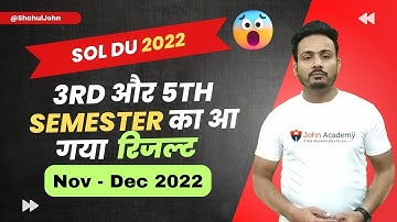 SOL BA PROG 3rd / 5th Semester Result Declared Dec 2022 || SOL BA PROG Result Declared #soldu