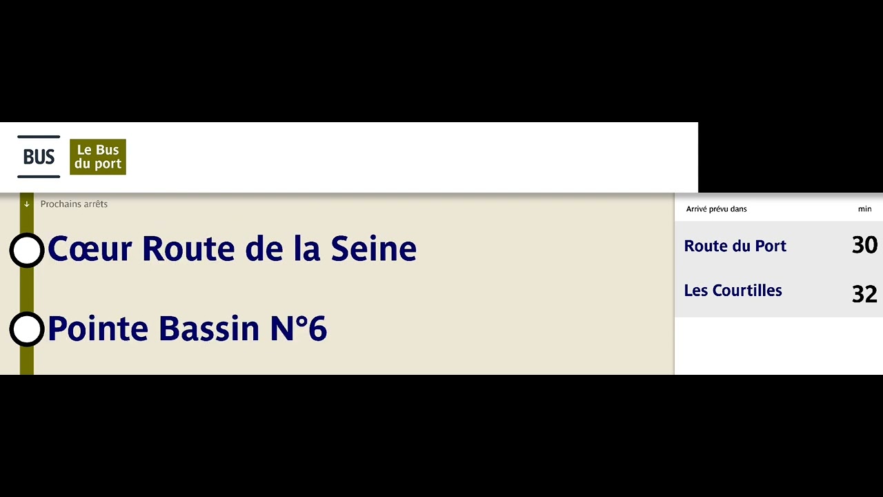 Le Bus du port/538 Annonces Sonores en voix synthétique Le Courtilles - Gare du Stade