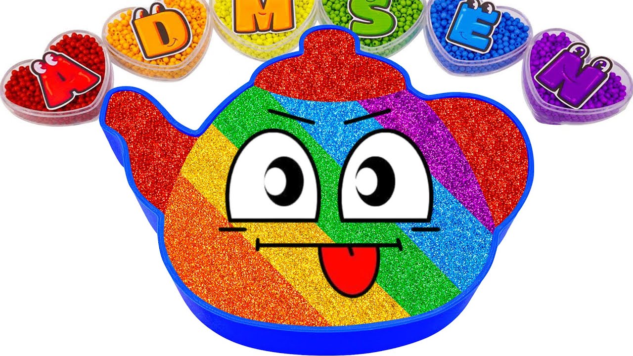 ASMR Slime Video 💖 How To Make Rainbow Teapot Bathtub With Glitter Slime & Clay 🌈 Kinetic Sand Magic