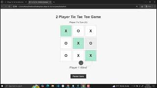 2 Player Tic Tac Toe Game Using HTML, CSS and JavaScript with Source Code screenshot 2