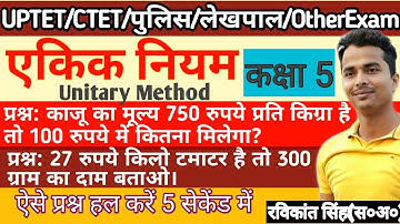 एकिक नियम UNITARY METHOD | फ़ल सब्जी राशन का दाम निकालने का तरीका | कक्षा 5 | Basic maths | master ma