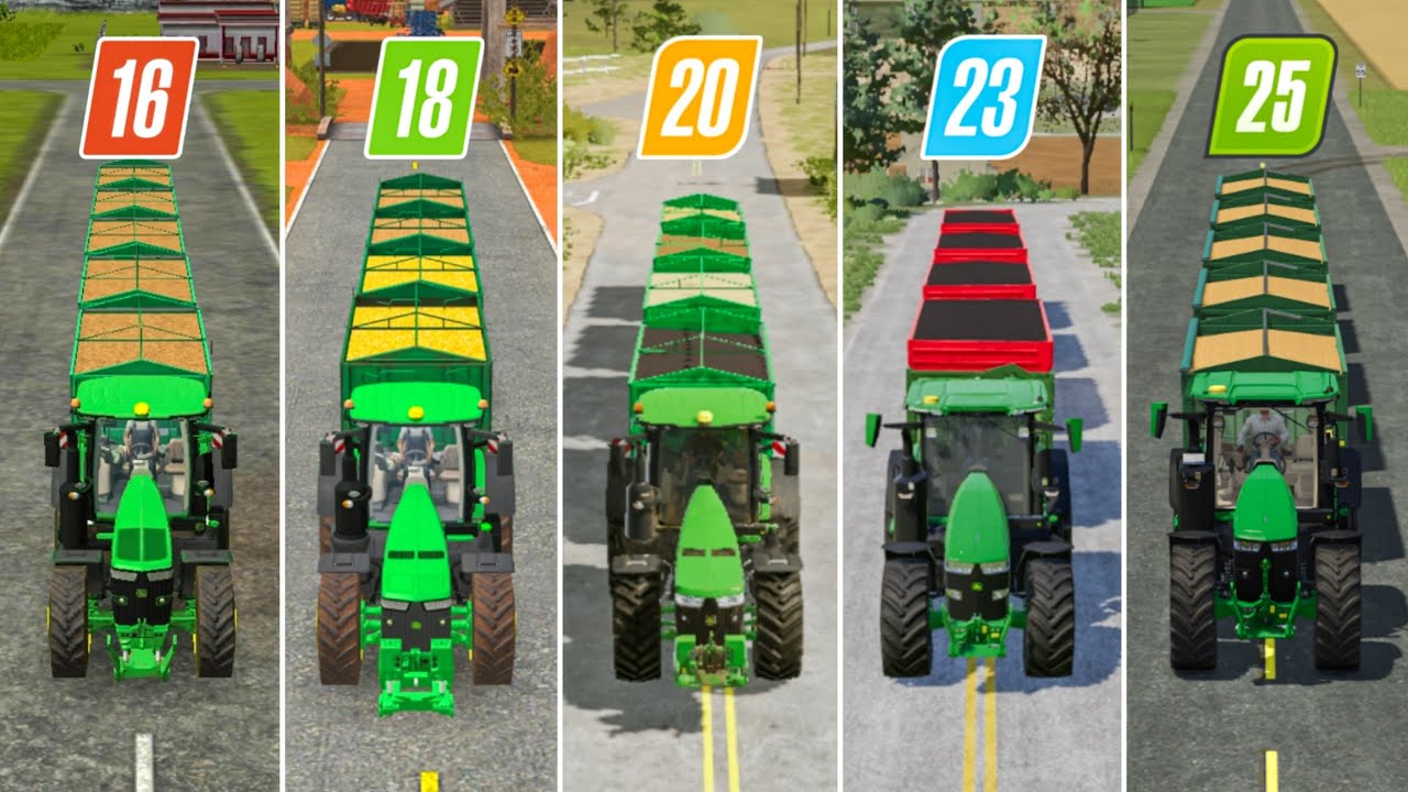 Fs16 Vs Fs18 Vs Fs20 Vs Fs23 Vs Fs25 | Attech 4 Trolley In Jhon Deere | Timelapse