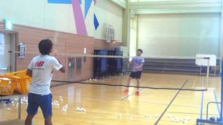 Badminton lesson 20150624(WED) - smash / cross drop / one jump 2